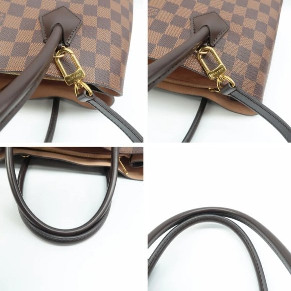 100% Authentic Louis Vuitton Kensington Brown Damier Ebene Canvas Satchel Bag - Picture 7 of 12